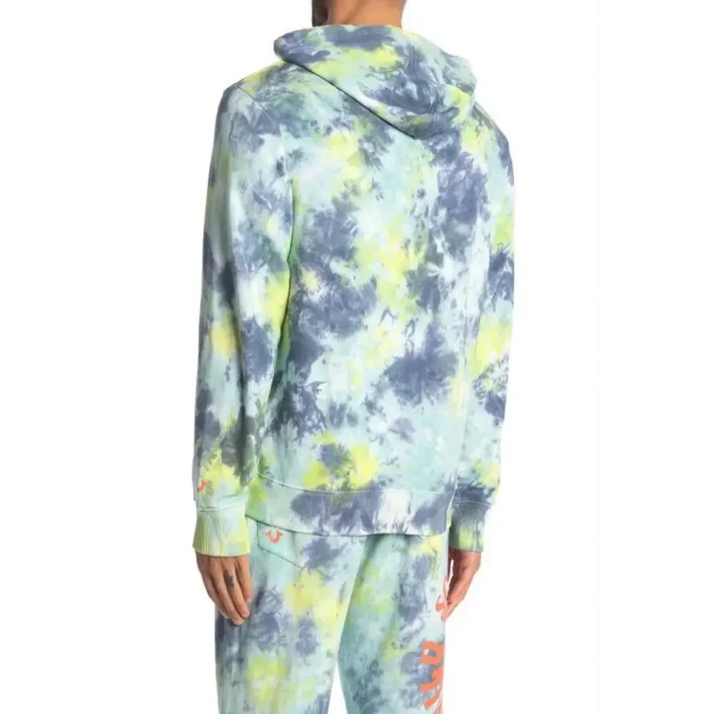 True Religion Something Kinda Wild Men's Tie Dye Hoodie Sweatshirt Small